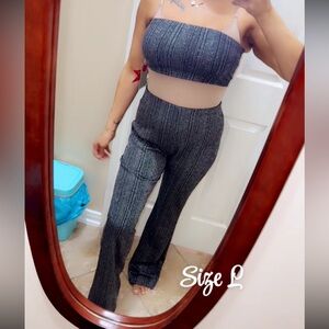 Chic Black and Gray Women's Jumpsuit